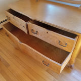Antique Bird's Eye Maple Vanity w/Mirror & Bench - thumbnail 28 of 35