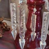 Antique Red & Pink Glass Lustres - thumbnail 4 of 19