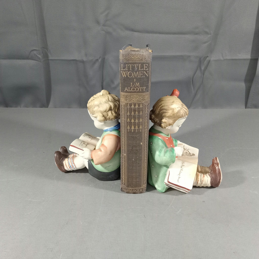 Vintage Porcelain Bookends & Little Women - image 1 of 15