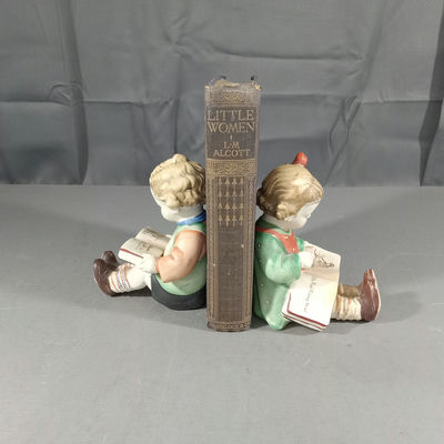 Vintage Porcelain Bookends & Little Women - Image 1 of 15