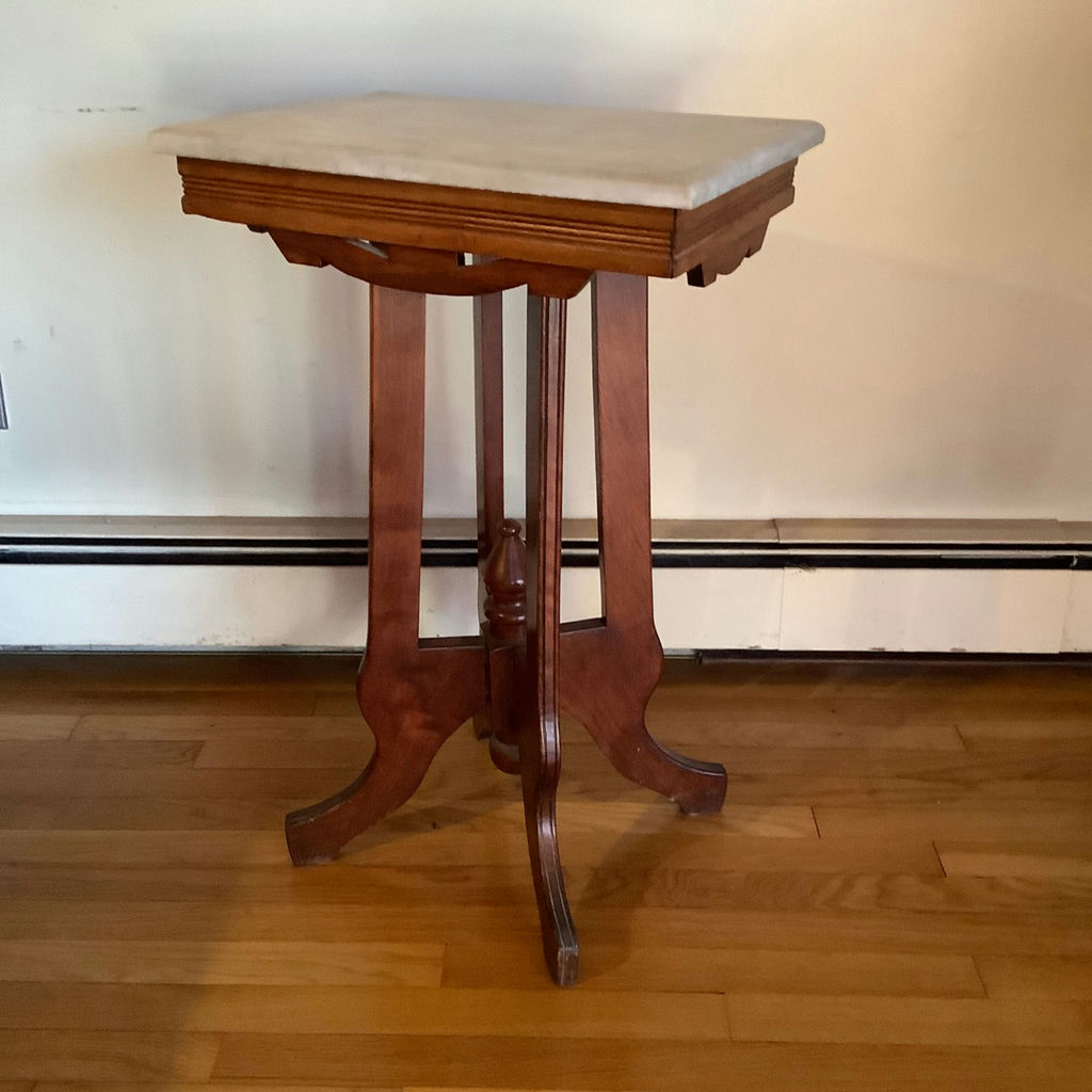 Antique Marble Side Table - image 1 of 4