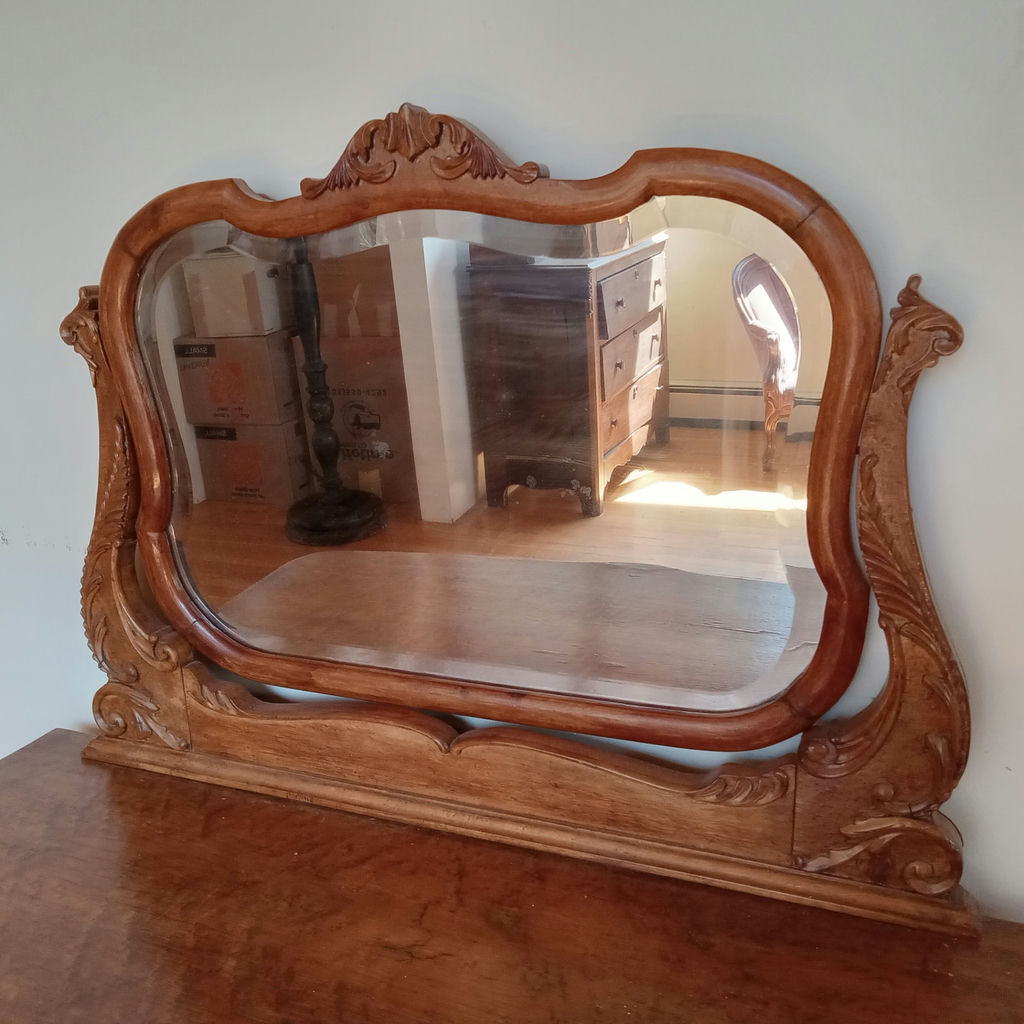 Antique Vanity/Dresser w/Mirror and Chair - image 4 of 32