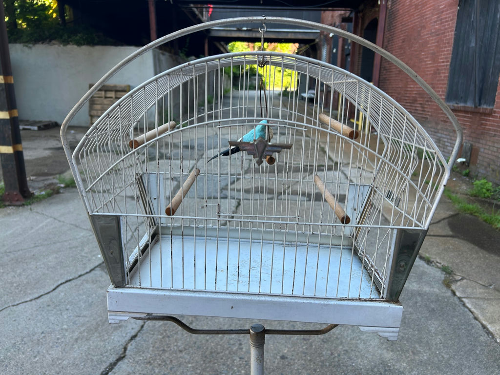 Vintage Crown Floor Standing Bird Cage - image 3 of 4