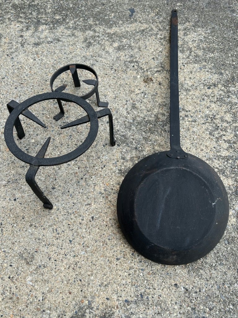 Antique French Cast Iron Skillet and Pot Stands  - image 6 of 7