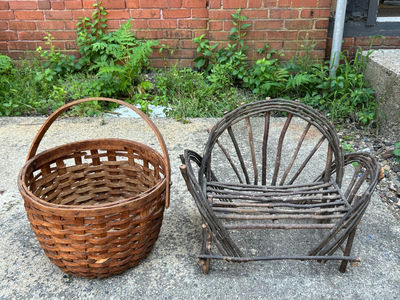 Adirondack Bench and Farm Basket - Image 1 of 4