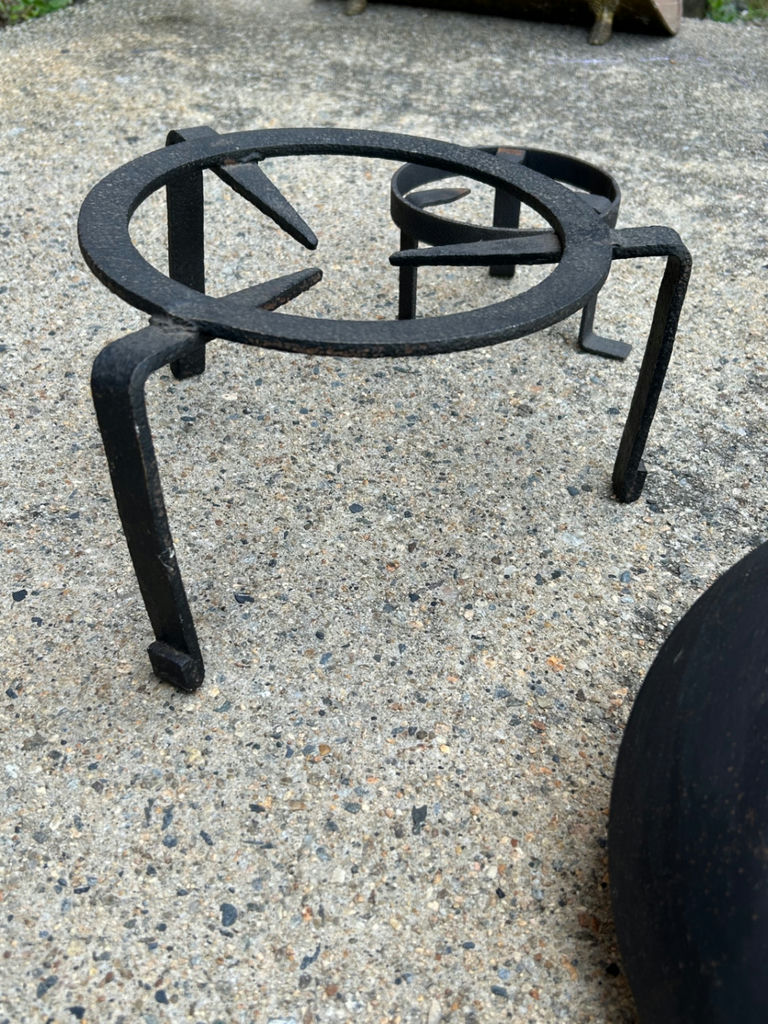Antique French Cast Iron Skillet and Pot Stands - image 7 of 7