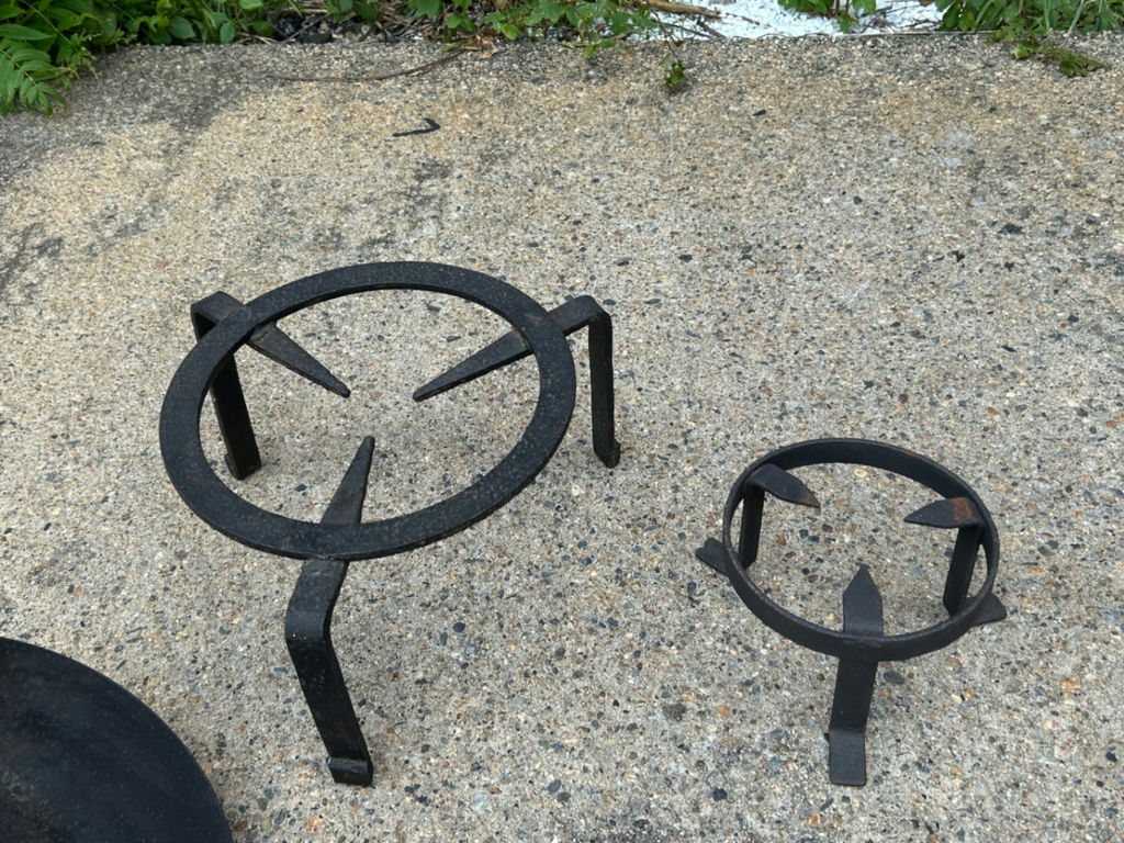 Antique French Cast Iron Skillet and Pot Stands  - image 4 of 7