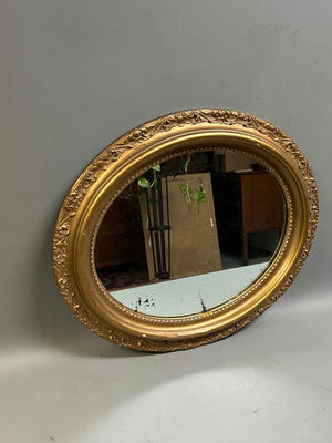Gold Oval Ornate Mirror - Image 1 of 4