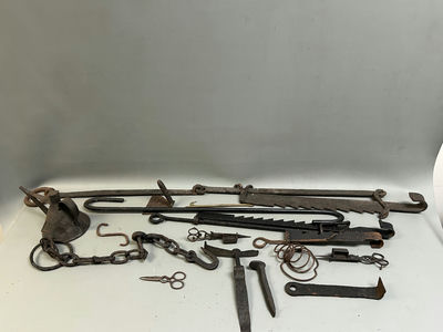 Antique Cast Iron-Steel Farm and Utility Items - Image 1 of 6