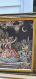 Pair of Framed Tapestry Artworks with Classical Garden Dance Scenes - thumbnail 4 of 14