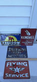 (4) Automotive Advertising Metal Signs RETRO - Freedom, Kendall, Dimaond And Flying A - thumbnail 1 of 3