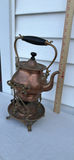 Antique Copper Teapot On Stand With Burner 1892 Patent S&Co. - thumbnail 2 of 23