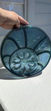 Vintage Iridescent Carnival Glass Deviled Egg Relish Plate and Pedestal Bowl Set - thumbnail 6 of 12