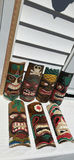 Set of Seven Hand-Carved Wooden Tiki Masks - thumbnail 2 of 6