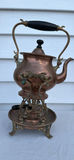 Antique Copper Teapot On Stand With Burner 1892 Patent S&Co. - thumbnail 3 of 23