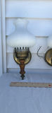 Two Vintage Frosted Glass Lamp Shades and Two Brass Wall Sconce Fixtures - thumbnail 11 of 12
