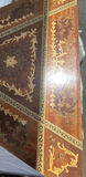 Vintage Triangular Inlaid Wooden Side Table with Hinged Top - thumbnail 4 of 8