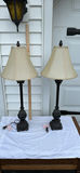 Pair of BOMBAY Table Lamps with Fabric Shades - thumbnail 1 of 5