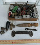 Vintage Wooden Box with Assorted Vintage Hardware and Tool Parts - thumbnail 4 of 8