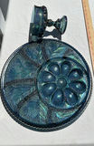 Vintage Iridescent Carnival Glass Deviled Egg Relish Plate and Pedestal Bowl Set - thumbnail 8 of 12