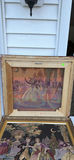 Pair of Framed Tapestry Artworks with Classical Garden Dance Scenes - thumbnail 8 of 14