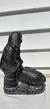 Nunavut Inuit Soapstone Carved Figure Holding a Fish Sculpture - thumbnail 2 of 7