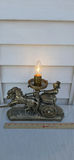 Vintage Art Deco Horse-Drawn Gladiator And Chariot Table Lamp - thumbnail 1 of 10