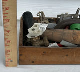 Vintage Wooden Box with Assorted Vintage Hardware and Tool Parts - thumbnail 3 of 8