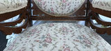 Vintage Carved Wooden Upholstered Armchair - thumbnail 8 of 15