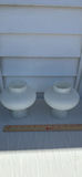 Two Vintage Frosted Glass Lamp Shades and Two Brass Wall Sconce Fixtures - thumbnail 5 of 12
