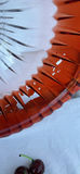 Red Glass Serving Bowl and Decorative Glass Artificial Cherries - thumbnail 6 of 9