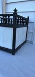 Vintage Wooden Square Stand with Opaque (Slag?) Glass Panels - thumbnail 5 of 7