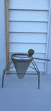 Vintage Metal Strainer with Stand and Wooden Pestle - thumbnail 1 of 4