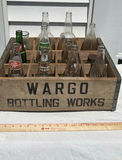 Wargo Bottling Works Wooden Crate with 12 Assorted Vintage Glass Bottles - thumbnail 1 of 8
