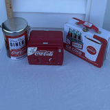 Coca-Cola Branded Metal Tins and Radio Box - thumbnail 1 of 7