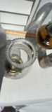 Five Vintage Glass Oil Lamps, Four Chimneys and Lamp Oil Bottle - thumbnail 16 of 21
