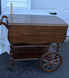 Vintage Pennsylvania House Wooden Drop-Leaf Serving Cart with Wheels - thumbnail 1 of 18