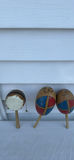 (3) Items - Wooden Hand-Painted Maracas, Surfboard And Drum - thumbnail 3 of 9