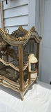 Ornate Vintage Wooden and Metal Birdcage with Decorative Birds - thumbnail 2 of 17