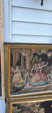 Pair of Framed Tapestry Artworks with Classical Garden Dance Scenes - thumbnail 7 of 14