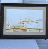 Framed Sepia Ship Harbor Print - thumbnail 2 of 8