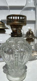 Five Vintage Glass Oil Lamps, Four Chimneys and Lamp Oil Bottle - thumbnail 10 of 21