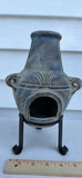Decorative Mini Ceramic Chiminea with Metal Stand - thumbnail 2 of 6