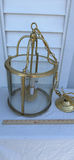 White House Style Brass and Glass Hanging Lantern Light Fixture - thumbnail 7 of 8