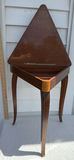 Vintage Triangular Inlaid Wooden Side Table with Hinged Top - thumbnail 5 of 8