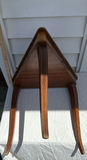 Vintage Triangular Inlaid Wooden Side Table with Hinged Top - thumbnail 7 of 8