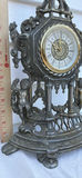 Ornate Vintage Metal Mantel Clock with Cherub Figures - thumbnail 3 of 7