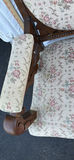 Vintage Carved Wooden Upholstered Armchair - thumbnail 3 of 15