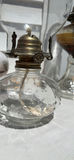 Five Vintage Glass Oil Lamps, Four Chimneys and Lamp Oil Bottle - thumbnail 15 of 21