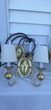 Group Of Four Brass Two-Arm Wall Sconces And Eight Sconce Shades - thumbnail 10 of 25